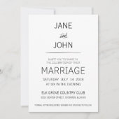 Faire-part de mariage minimal (Devant)