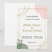 Faire-part de mariage minimal (Devant / Derrière)