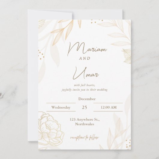 Faire-part de mariage minimal chic – Modèle modifi (Devant)