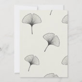 Faire-part de mariage Minimal Grey Ginkgo (Dos)