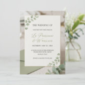 Faire-part de mariage minimal luxe vert sauge mode (Debout devant)