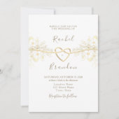Faire-part de mariage minimal or rose (Devant)
