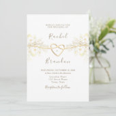 Faire-part de mariage minimal or rose (Debout devant)