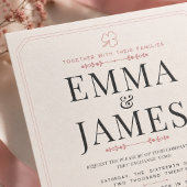 Faire-part de mariage minimal rose poussiéreux mod