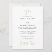 Faire-part de mariage minimale de typographie or (Devant)
