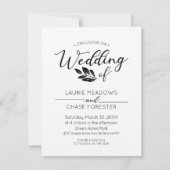 Faire-part de mariage minimale des branches (Devant)