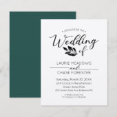 Faire-part de mariage minimale des branches (Devant / Derrière)