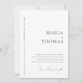 Faire-part de mariage minimale en noir et blanc (Devant)