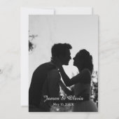 Faire-part de mariage minimale noir et blanc (Dos)