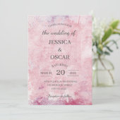 Faire-part de mariage minimale rose rustique (Debout devant)