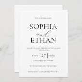 Faire-part de mariage minimaliste (Devant / Derrière)