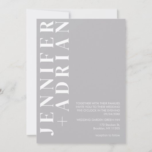 Faire-part de mariage minimaliste (Dos)
