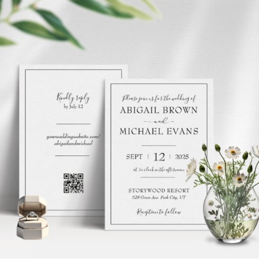 Faire-part de mariage minimaliste