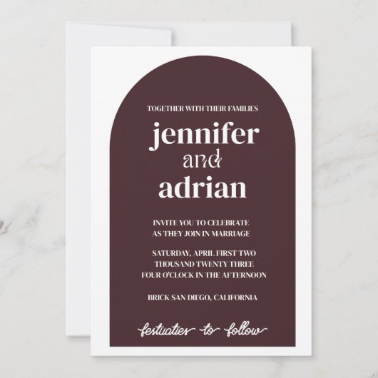 Faire-part de mariage minimaliste (Dos)