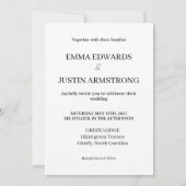 Faire-part de mariage minimaliste (Dos)