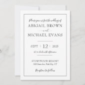 Faire-part de mariage minimaliste (Devant)