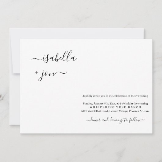 Faire-part de mariage minimaliste (Devant)