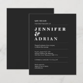 Faire-part de mariage minimaliste (Devant / Derrière)