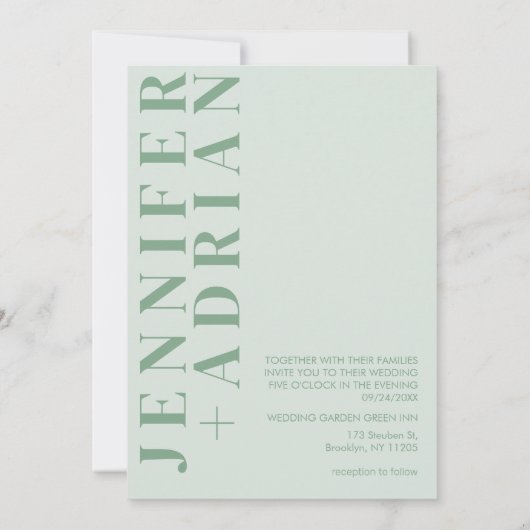 Faire-part de mariage minimaliste (Dos)