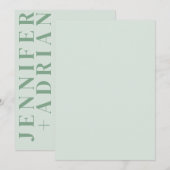 Faire-part de mariage minimaliste (Devant / Derrière)
