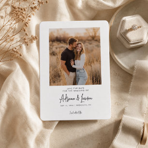 Faire-part de mariage minimaliste à l'écriture mod