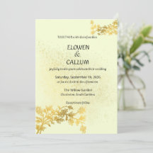 Faire-part de mariage minimaliste à motif floral o