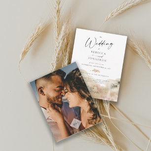 Faire-part de mariage minimaliste à photo et monog