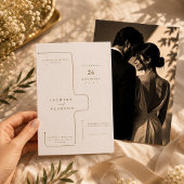 Faire-part de mariage minimaliste architectural