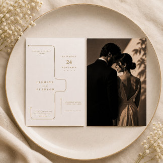 Faire-part de mariage minimaliste architectural