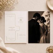 Faire-part de mariage minimaliste architectural