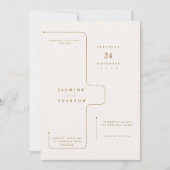 Faire-part de mariage minimaliste architectural (Devant)