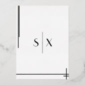 Faire-part de mariage minimaliste Art déco 5x7 (Verso)