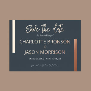 Faire-part de mariage minimaliste au charbon de bo