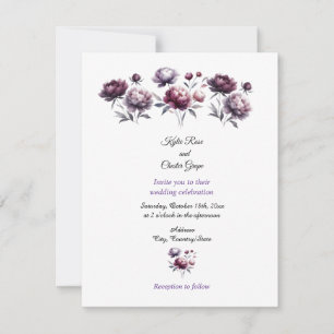 Faire-part de mariage Minimaliste aux Pivoines Vio