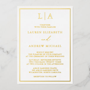 Faire-part de mariage minimaliste avec bordure de