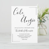 Faire-part de mariage minimaliste avec frontières (Debout devant)