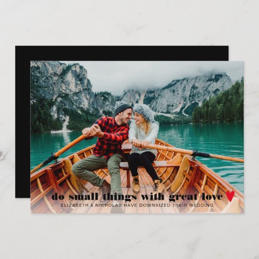 Faire-part de mariage minimaliste avec photo (Devant / Derrière)