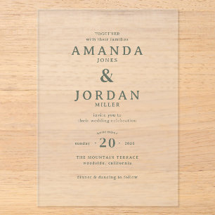 Faire-Part de Mariage Minimaliste Beige Élégant