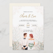 Faire-part de mariage minimaliste blanc (Devant / Derrière)