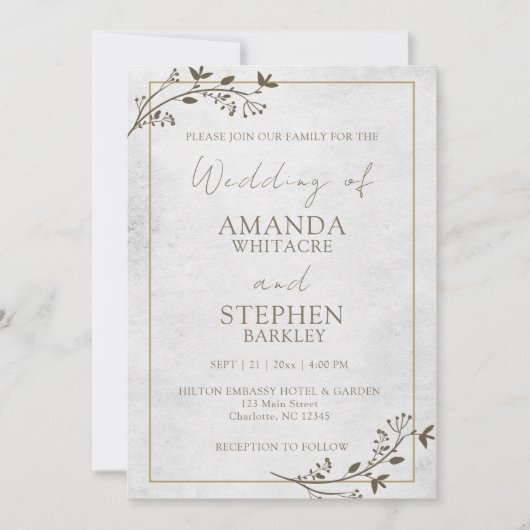 Faire-Part de Mariage Minimaliste Budget (Devant)