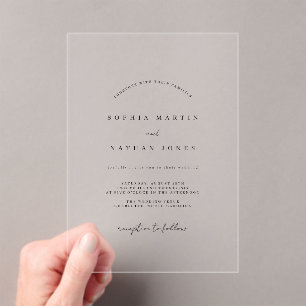 Faire-part de mariage minimaliste clair