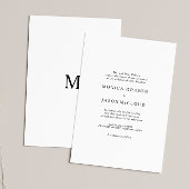 Faire-part de mariage minimaliste classique