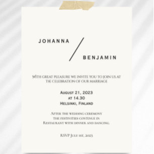 Faire-part de mariage minimaliste classique