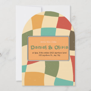 Faire-part de mariage minimaliste coloré