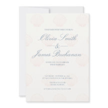 Faire-Part de Mariage Minimaliste Coquillage de Me