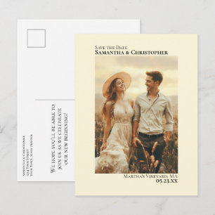 Faire-part de mariage minimaliste Cream Ivory