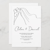 Faire-part de mariage minimaliste de calligraphie (Devant / Derrière)