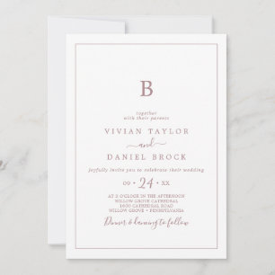 Faire-part de mariage minimaliste de monogramme Ro