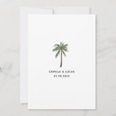 Faire-part de mariage minimaliste de palmiers (Dos)
