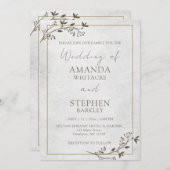 Faire-part de mariage minimaliste de script budgét (Devant / Derrière)